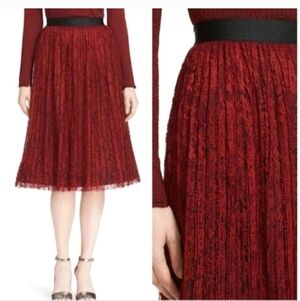 Alice + Olivia MIKAELA Pleated Lace Midi SKIRT size 4